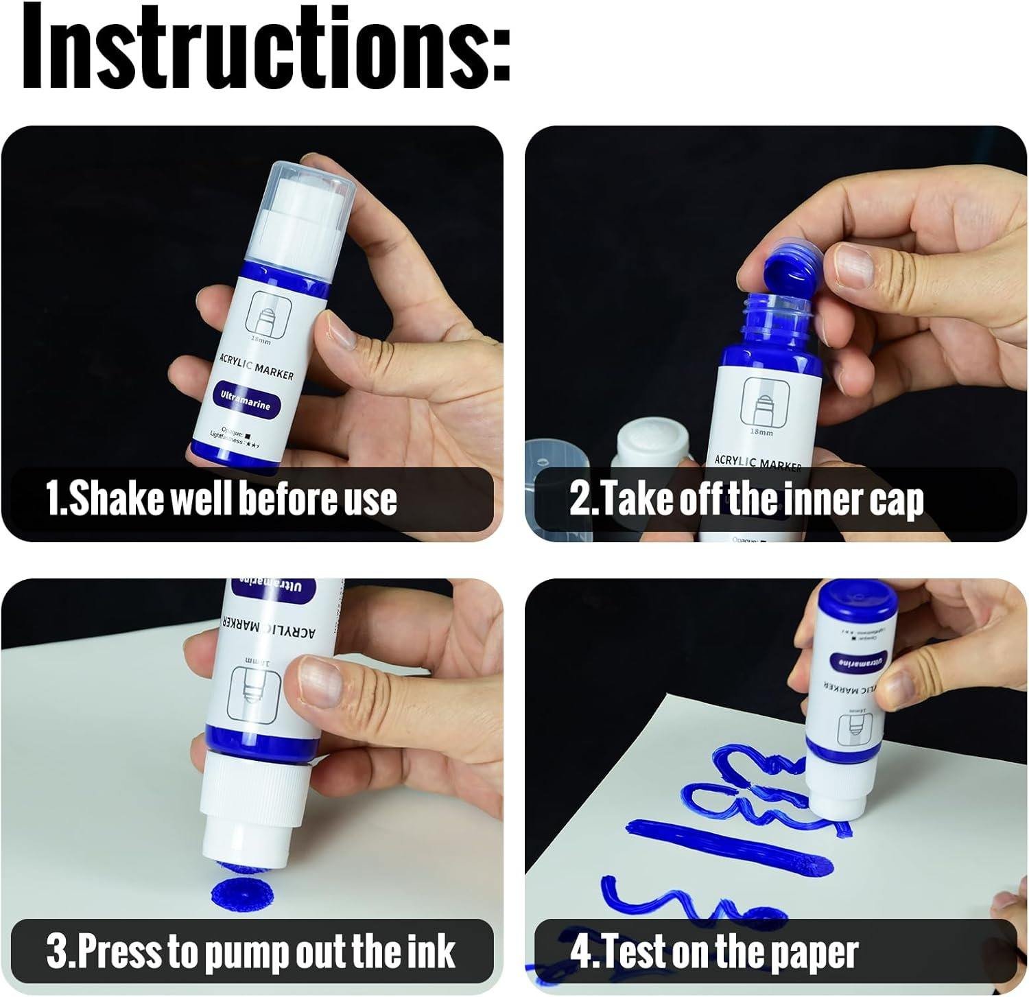 Dot Marker Flowing Marker Acrylic Marker DM-001(18mm Nib/60ml) - 图片 5