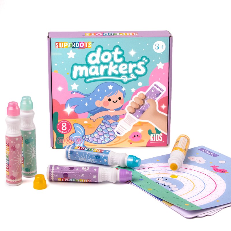 Glitter ink dot marker set