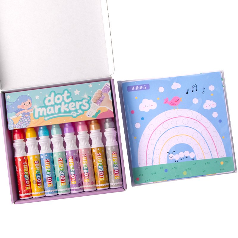 Glitter ink dot marker set
